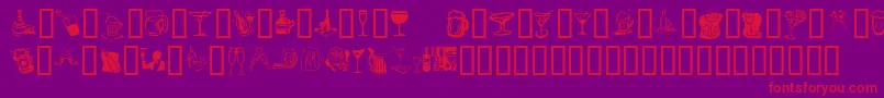 KrDrinkUp-Schriftart – Rote Schriften auf violettem Hintergrund