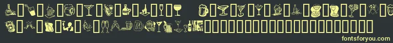 KrDrinkUp Font – Yellow Fonts on Black Background