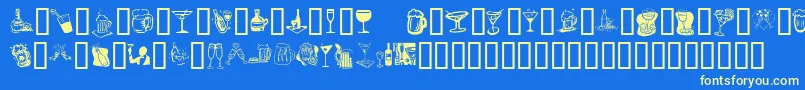 Шрифт KrDrinkUp – жёлтые шрифты на синем фоне