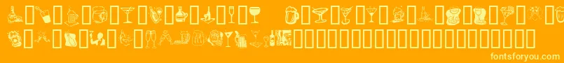 フォントKrDrinkUp – オレンジの背景に黄色の文字