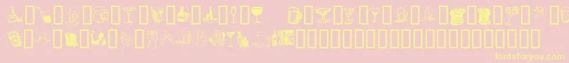 KrDrinkUp-Schriftart – Gelbe Schriften auf rosa Hintergrund