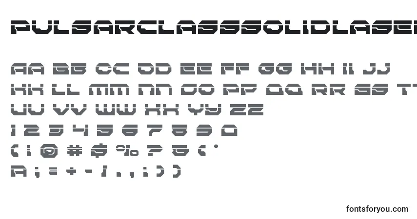 Czcionka Pulsarclasssolidlaser – alfabet, cyfry, specjalne znaki