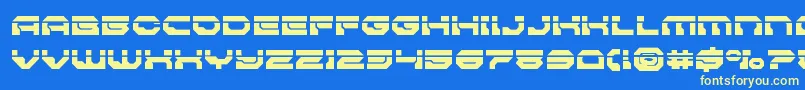 Pulsarclasssolidlaser Font – Yellow Fonts on Blue Background