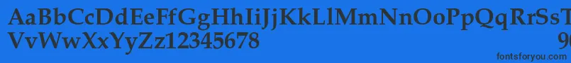 Czcionka PalacioSemibold – czarne czcionki na niebieskim tle