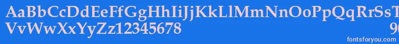 Czcionka PalacioSemibold – różowe czcionki na niebieskim tle