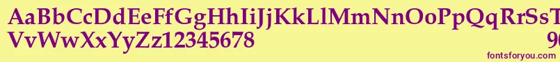 Czcionka PalacioSemibold – fioletowe czcionki na żółtym tle