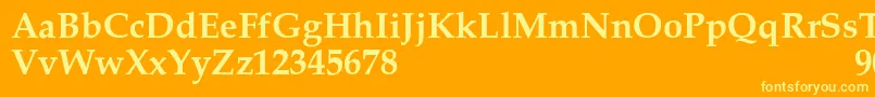 Czcionka PalacioSemibold – żółte czcionki na pomarańczowym tle