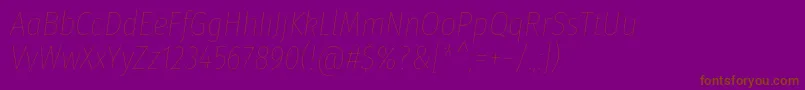 FirasanscondensedHairitalic-Schriftart – Braune Schriften auf violettem Hintergrund