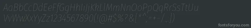 FirasanscondensedHairitalic Font – Gray Fonts on Black Background