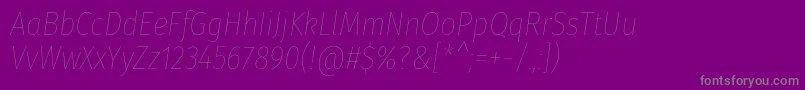 Fonte FirasanscondensedHairitalic – fontes cinzas em um fundo violeta