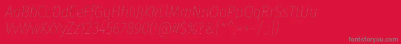FirasanscondensedHairitalic Font – Gray Fonts on Red Background