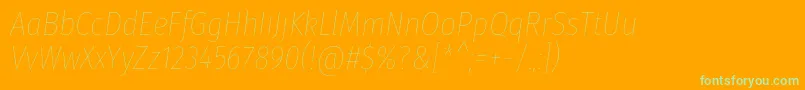 FirasanscondensedHairitalic Font – Green Fonts on Orange Background