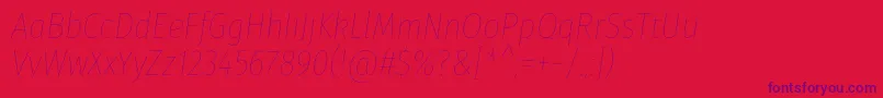 FirasanscondensedHairitalic-Schriftart – Violette Schriften auf rotem Hintergrund
