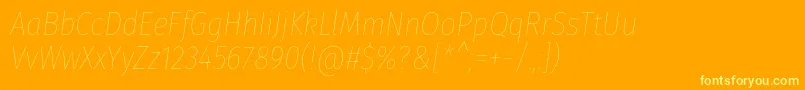 FirasanscondensedHairitalic Font – Yellow Fonts on Orange Background