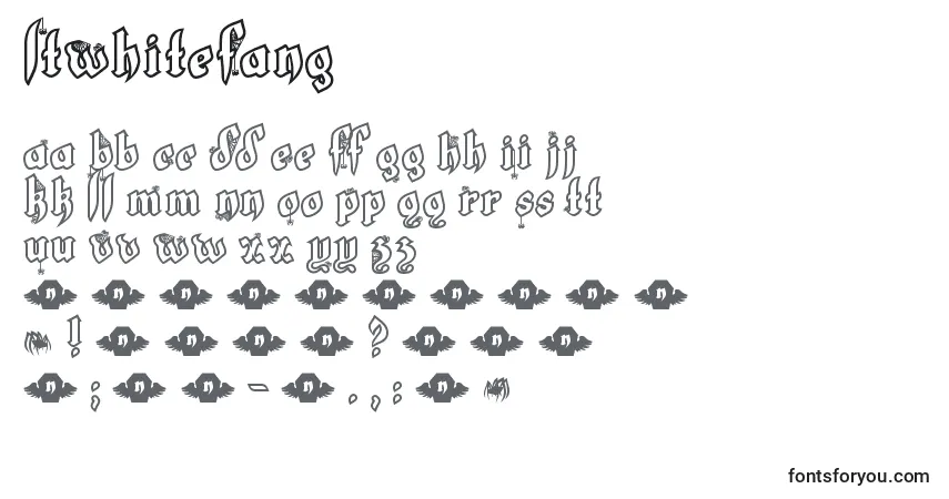 Czcionka LtWhiteFang – alfabet, cyfry, specjalne znaki