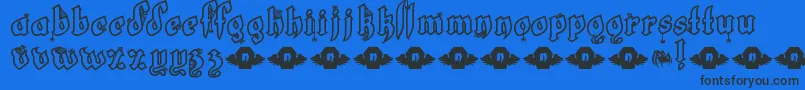 フォントLtWhiteFang – 黒い文字の青い背景
