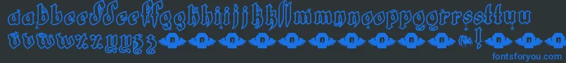 フォントLtWhiteFang – 黒い背景に青い文字
