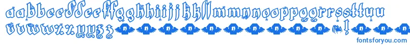 フォントLtWhiteFang – 白い背景に青い文字