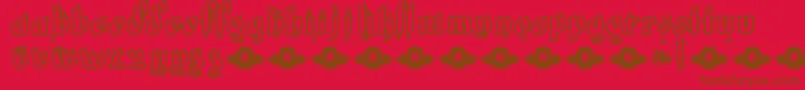LtWhiteFang-Schriftart – Braune Schriften auf rotem Hintergrund