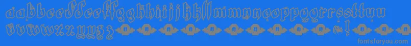 フォントLtWhiteFang – 青い背景に灰色の文字