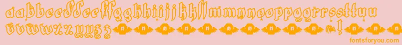 LtWhiteFang-fontti – oranssit fontit vaaleanpunaisella taustalla