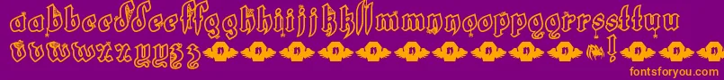 LtWhiteFang Font – Orange Fonts on Purple Background