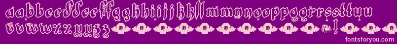 LtWhiteFang-fontti – vaaleanpunaiset fontit violetilla taustalla