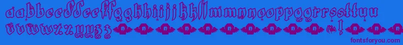 LtWhiteFang Font – Purple Fonts on Blue Background