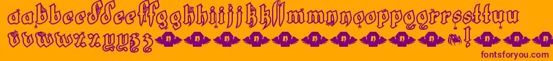LtWhiteFang Font – Purple Fonts on Orange Background