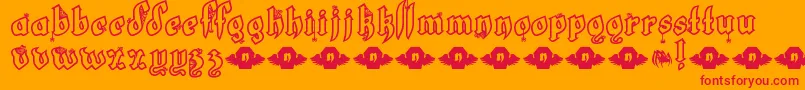 LtWhiteFang Font – Red Fonts on Orange Background