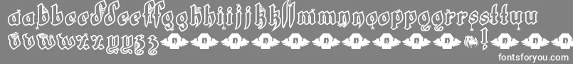 フォントLtWhiteFang – 灰色の背景に白い文字
