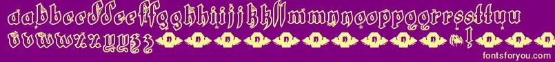 LtWhiteFang Font – Yellow Fonts on Purple Background