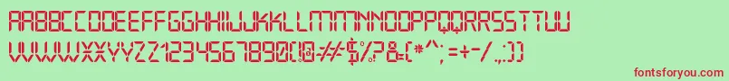 Open24DisplaySt Font – Red Fonts on Green Background