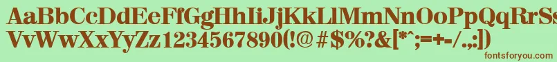 ValenciaExtrabold Font – Brown Fonts on Green Background