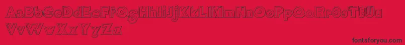 DelamottelargereliefBeveled Font – Black Fonts on Red Background