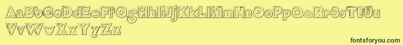 DelamottelargereliefBeveled Font – Black Fonts on Yellow Background