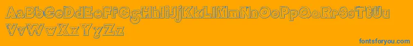 DelamottelargereliefBeveled Font – Blue Fonts on Orange Background