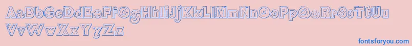 DelamottelargereliefBeveled Font – Blue Fonts on Pink Background