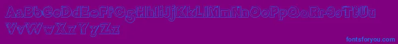 DelamottelargereliefBeveled Font – Blue Fonts on Purple Background