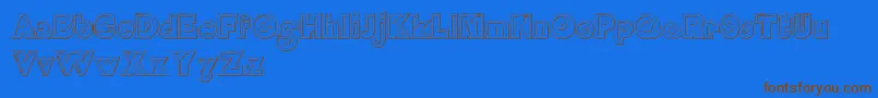 DelamottelargereliefBeveled Font – Brown Fonts on Blue Background