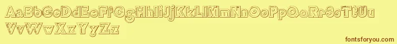 DelamottelargereliefBeveled Font – Brown Fonts on Yellow Background