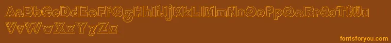 DelamottelargereliefBeveled Font – Orange Fonts on Brown Background