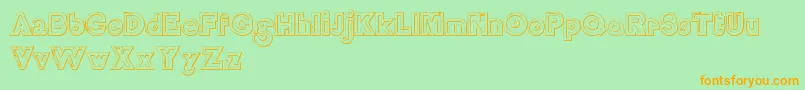 DelamottelargereliefBeveled Font – Orange Fonts on Green Background