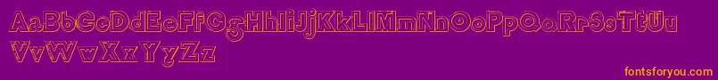 DelamottelargereliefBeveled Font – Orange Fonts on Purple Background