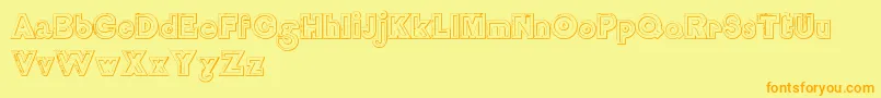 DelamottelargereliefBeveled Font – Orange Fonts on Yellow Background