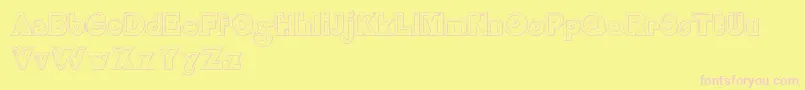 DelamottelargereliefBeveled Font – Pink Fonts on Yellow Background