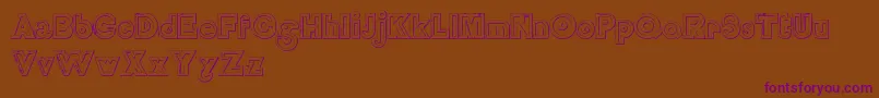 DelamottelargereliefBeveled Font – Purple Fonts on Brown Background