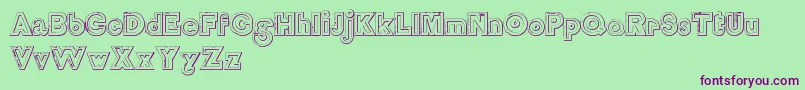 DelamottelargereliefBeveled Font – Purple Fonts on Green Background