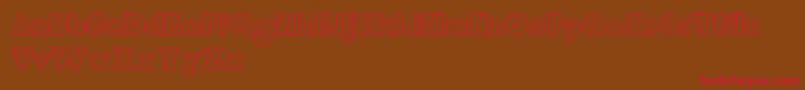 DelamottelargereliefBeveled-Schriftart – Rote Schriften auf braunem Hintergrund
