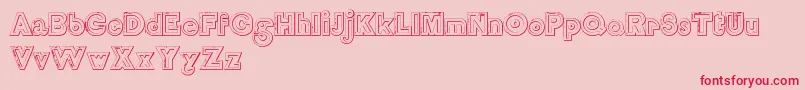 DelamottelargereliefBeveled Font – Red Fonts on Pink Background